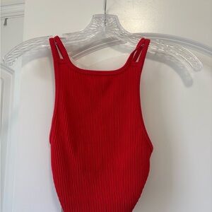 Arizona Jean Company Red Ribbed Tank Top